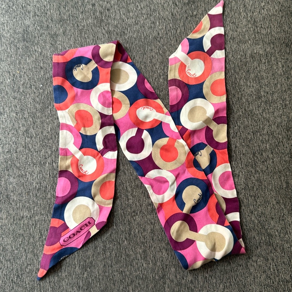 Coach Multicolor Patterned twilly scarf